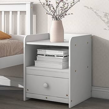 Amazon.com: Twin Size Platform Bed with a Nightstand, Wooden